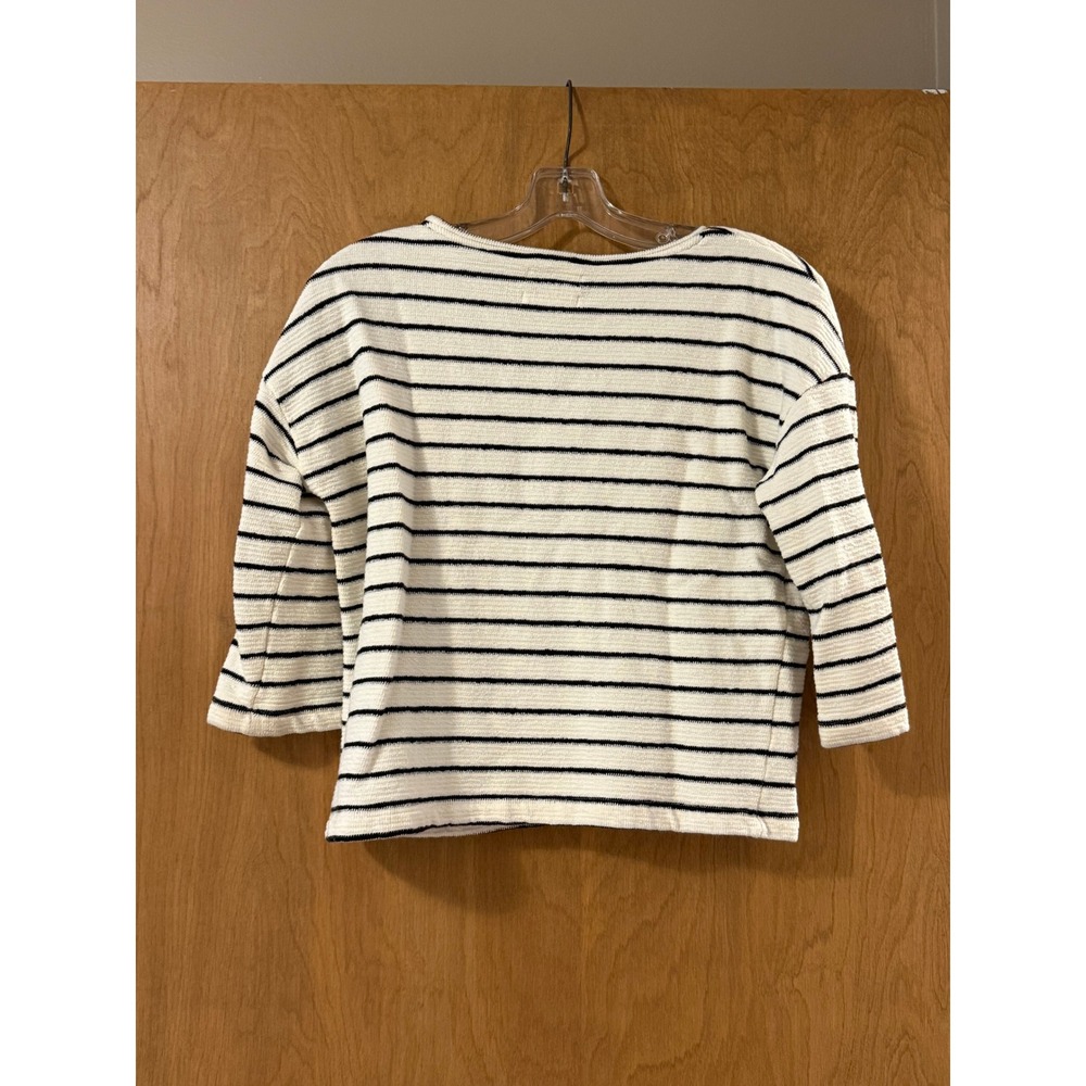 MKT Studio La Mariniere Striped Textured Knit Top Women's M French Breton - Picture 2 of 4